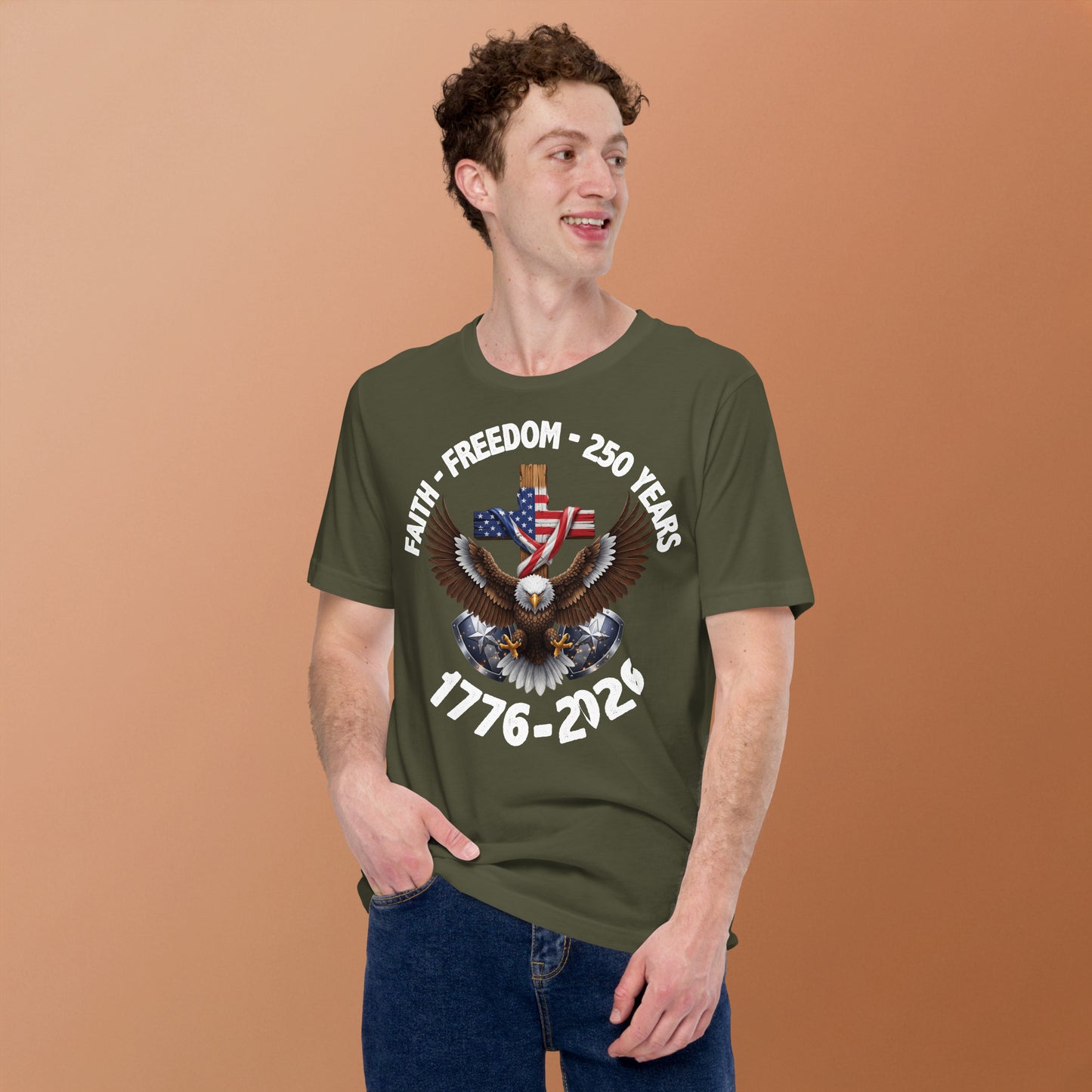 Faith Freedom Unisex t-shirt Military Green
