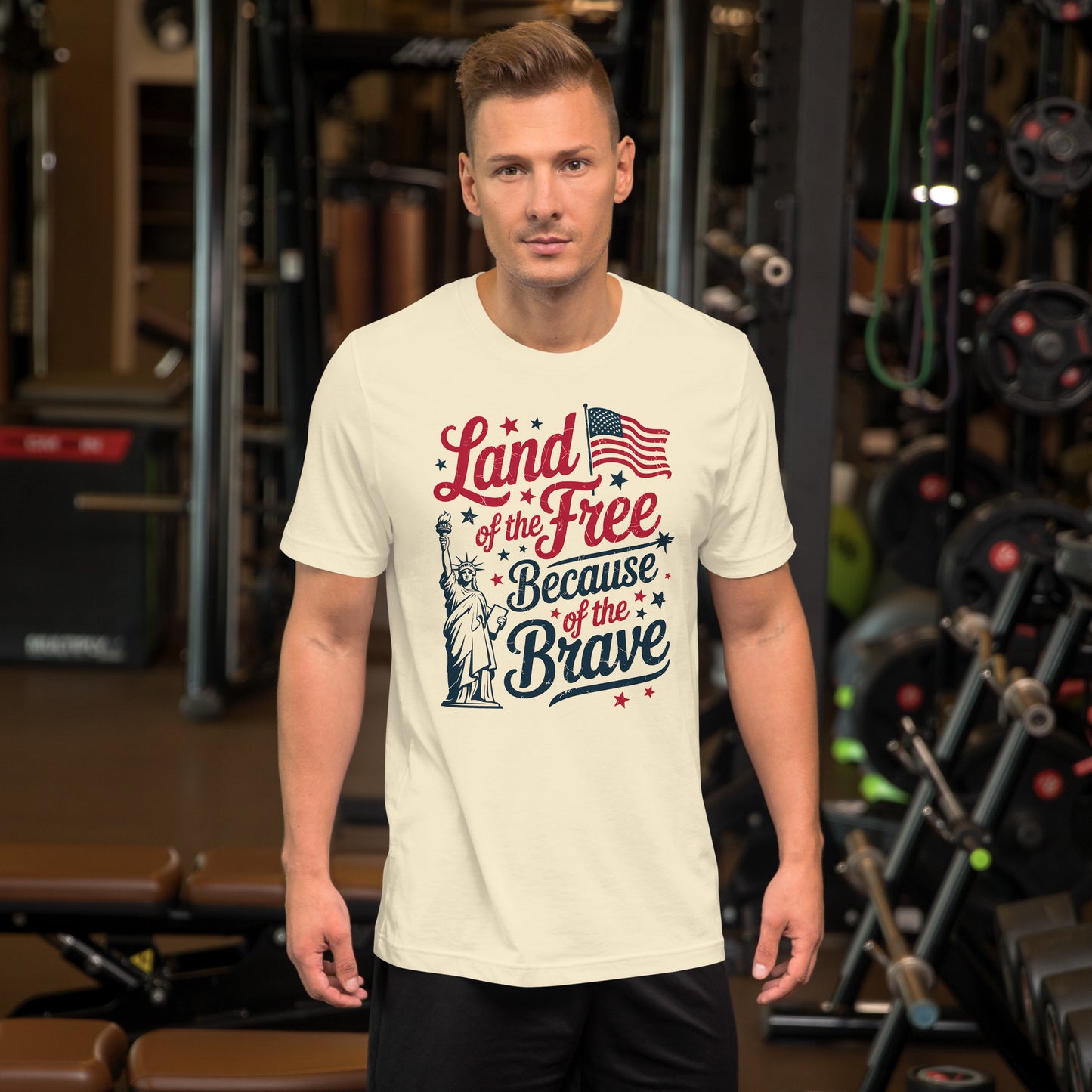 Land of the Free because of the Brave - Unisex t-shirt Natural