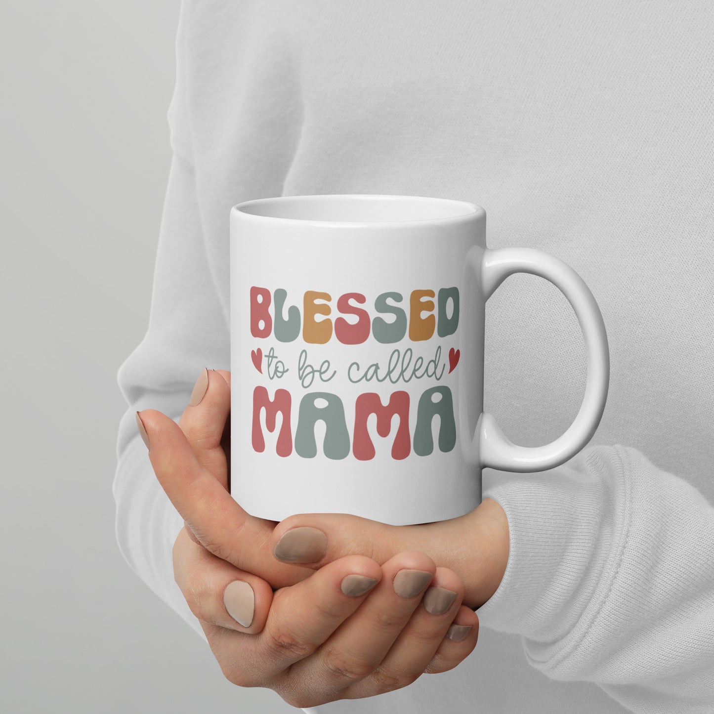 Blessed to be called Mama - white glossy mug