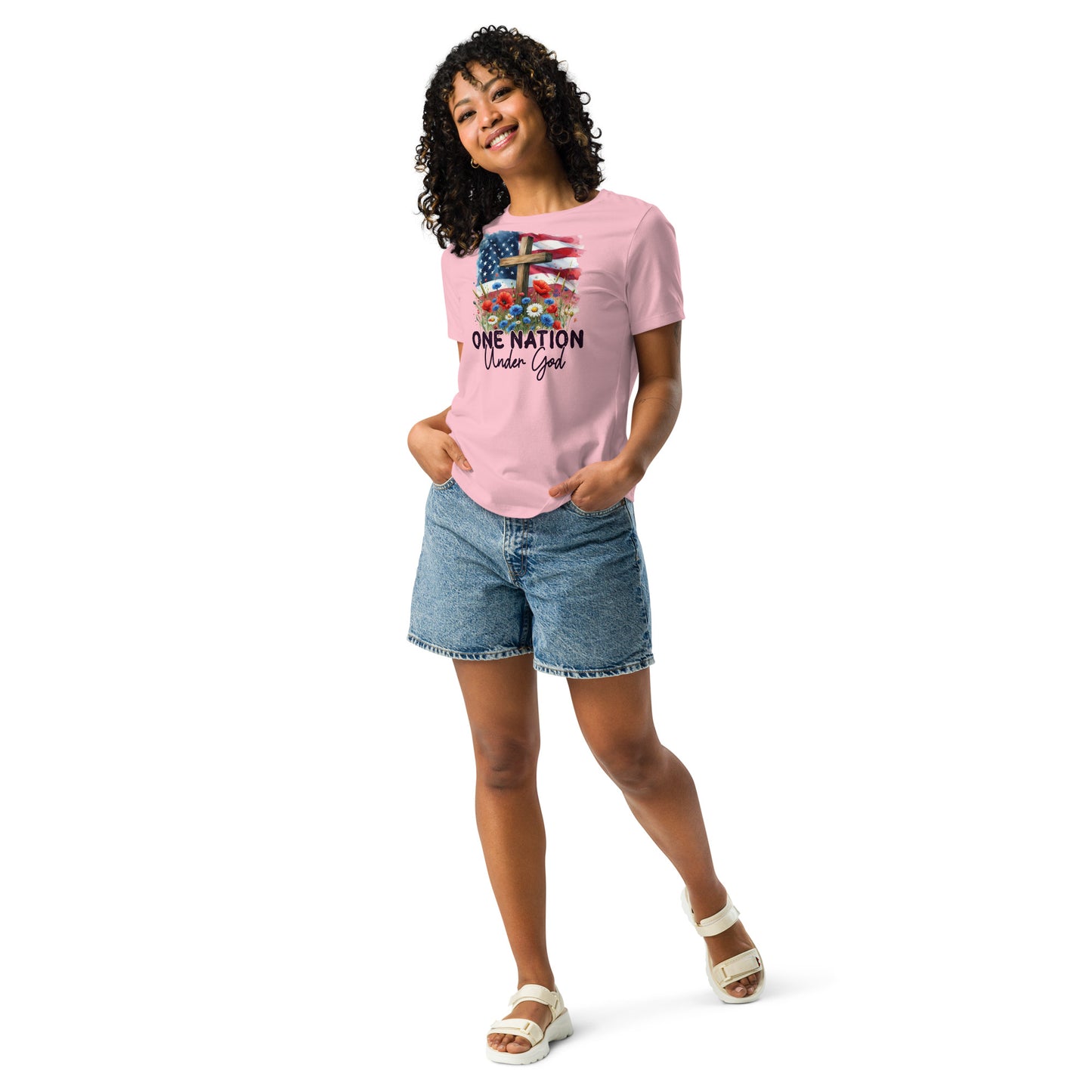 One Nation under God - Women's T-Shirt Pink