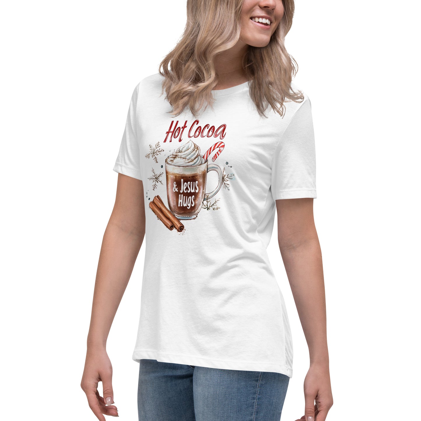 Hot Cocoa and Jesus Hugs - Women's T-Shirt White