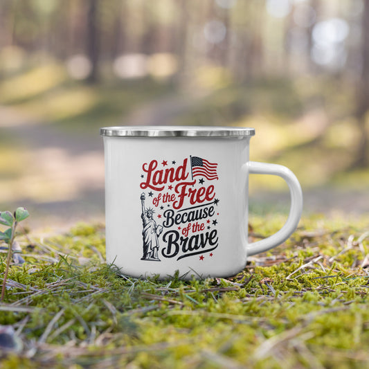 Land of the Free because of the Brave - Enamel Mug Default Title