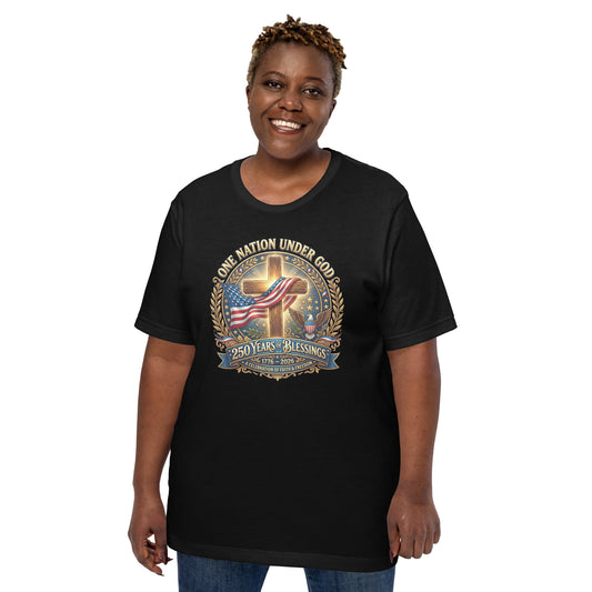 Patriotic Cross Unisex t-shirt Black