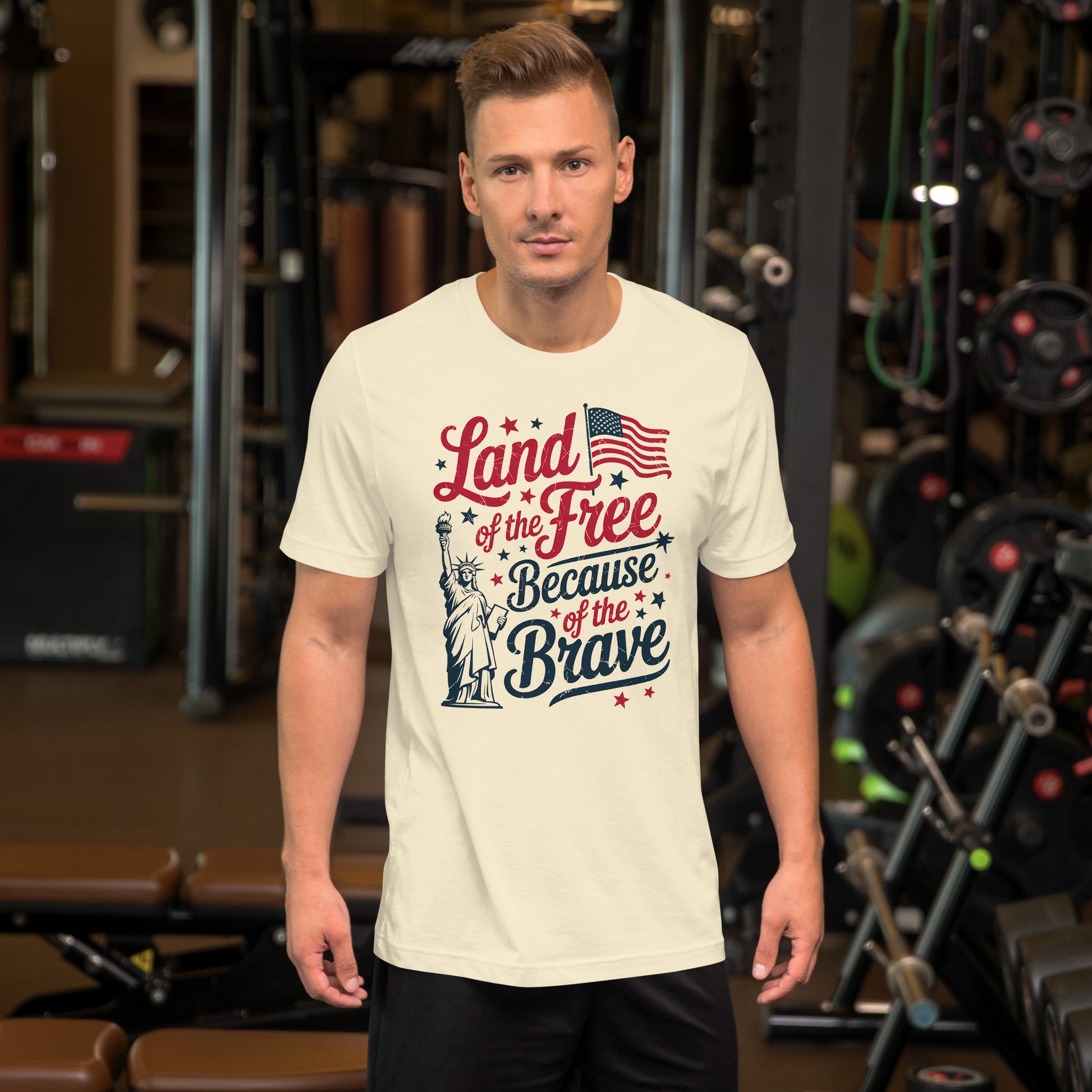 Land of the Free because of the Brave - Unisex t-shirt Natural