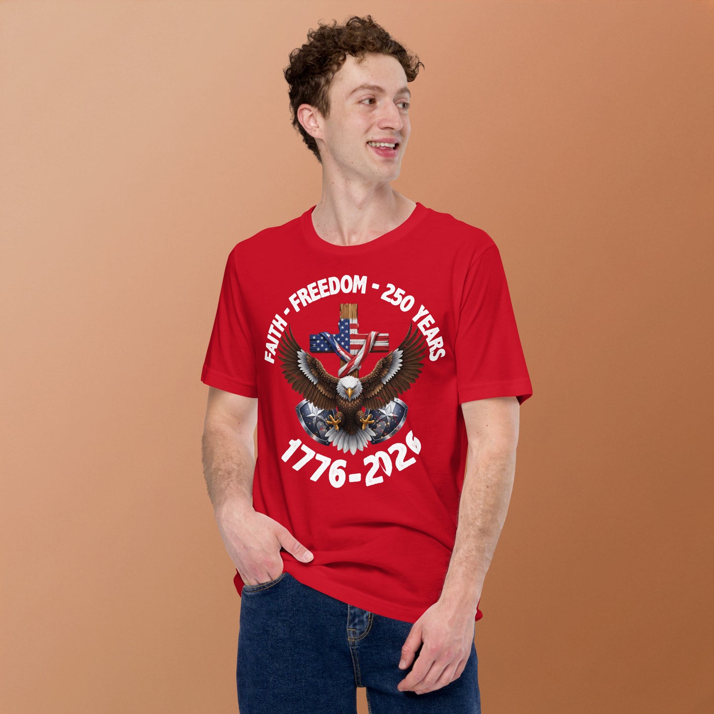 Faith Freedom Unisex t-shirt Red