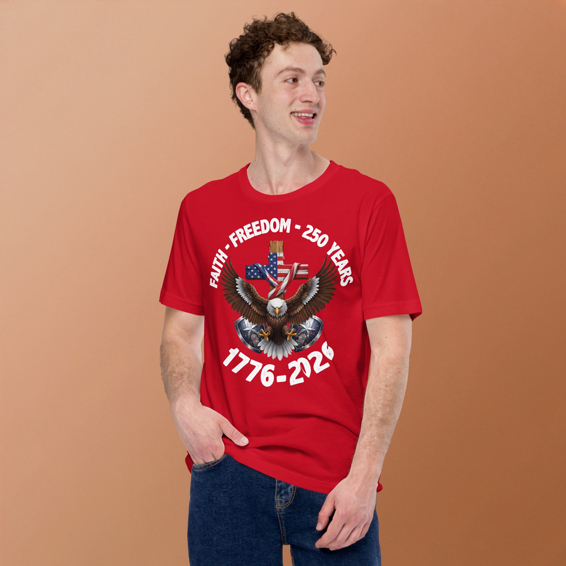 Faith Freedom Unisex t-shirt Red