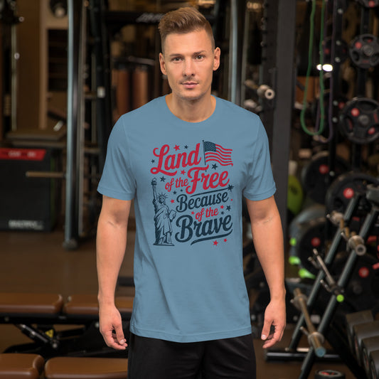 Land of the Free because of the Brave - Unisex t-shirt Steel Blue
