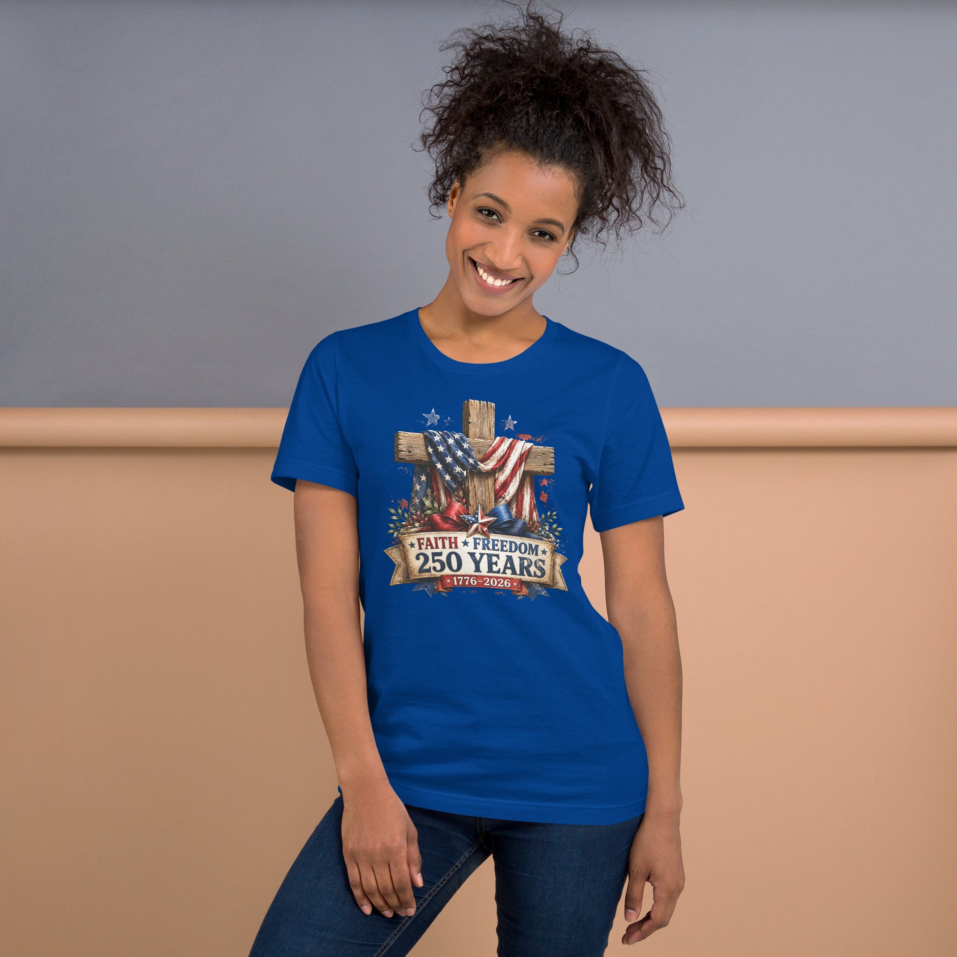 Faith Freedom 250 Unisex t-shirt True Royal