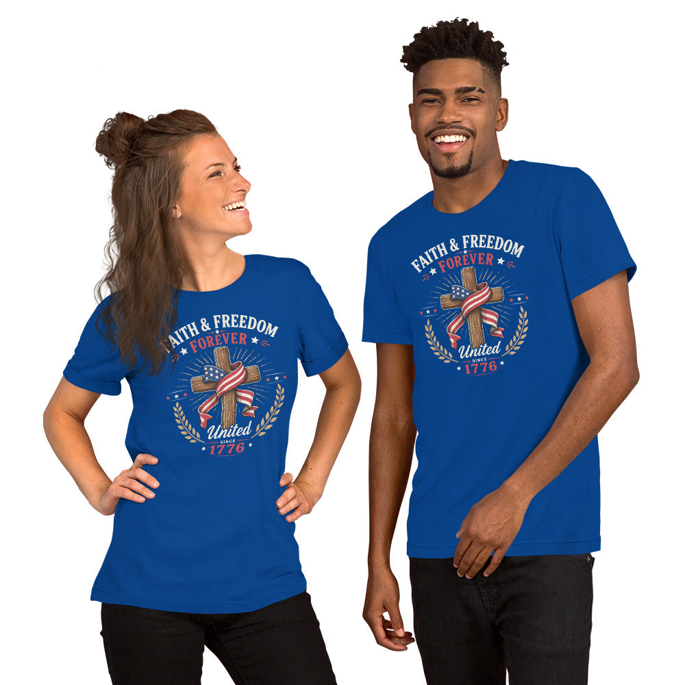 Christian Patriotic Cross - Unisex t-shirt True Royal