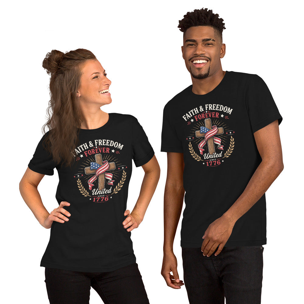 Christian Patriotic Cross - Unisex t-shirt Vintage Black