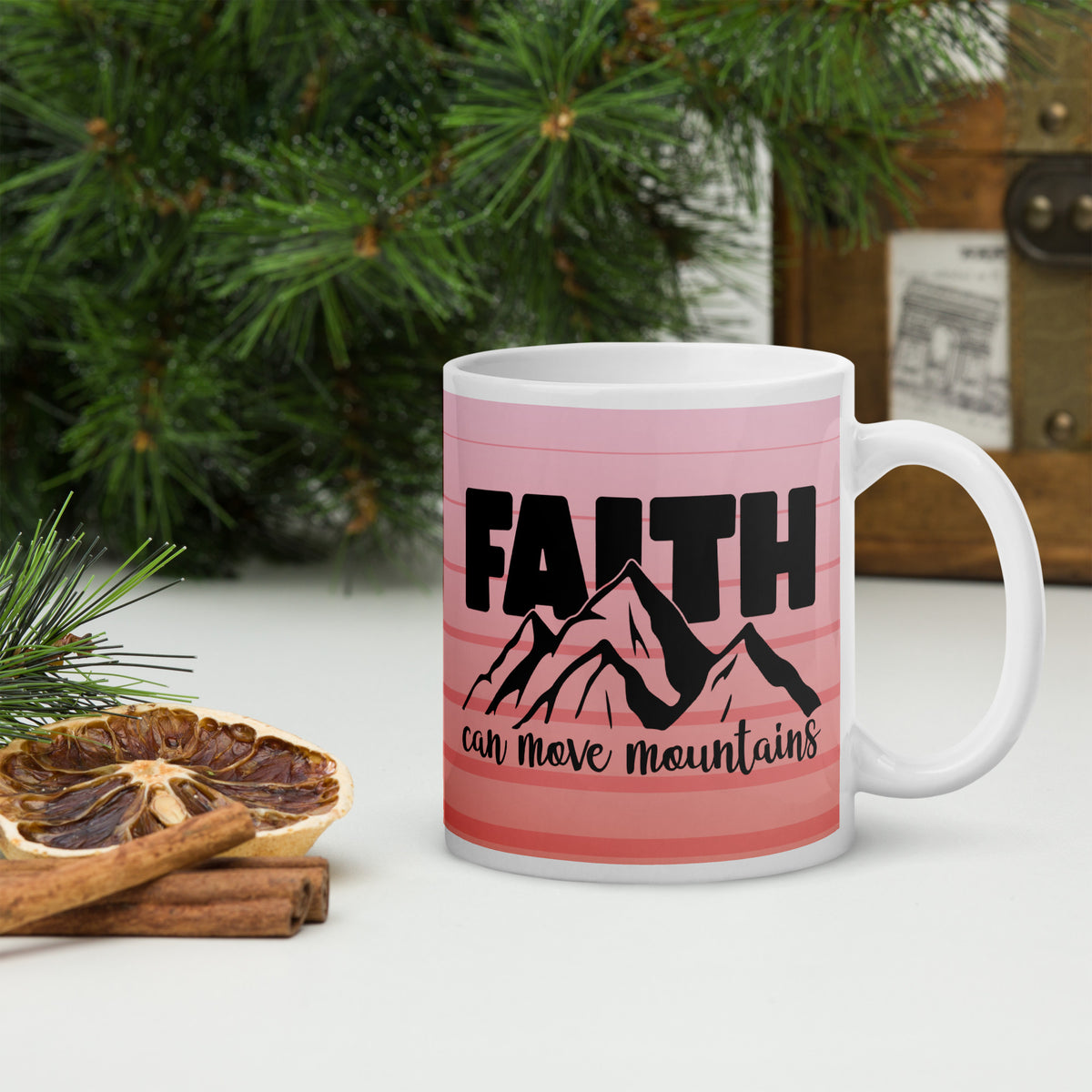 Faith can Move Mountains - White glossy mug Default Title