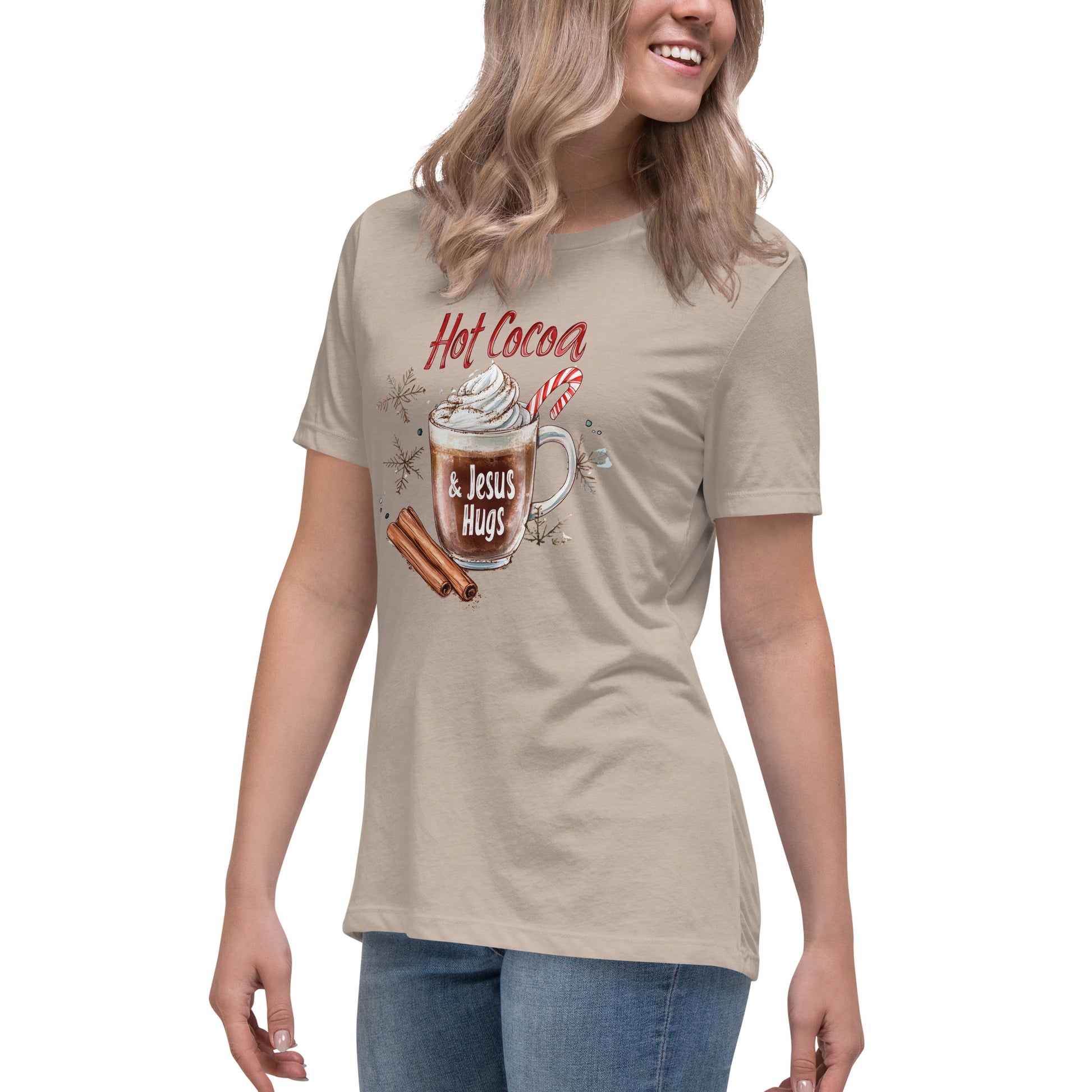 Hot Cocoa and Jesus Hugs - Women's T-Shirt Heather Stone